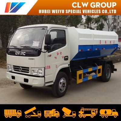 Hot Sale Dongfeng 5000liters/5cbm Small Hook Lift Side Loading Garbage Compactor Truck