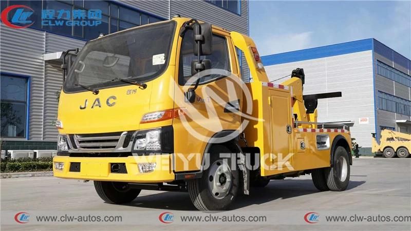 Hot Sale JAC Brand 4X2 Small Wrecker Truck 3tons 5tons Wrecker Towing Truck Road Recovery Truck