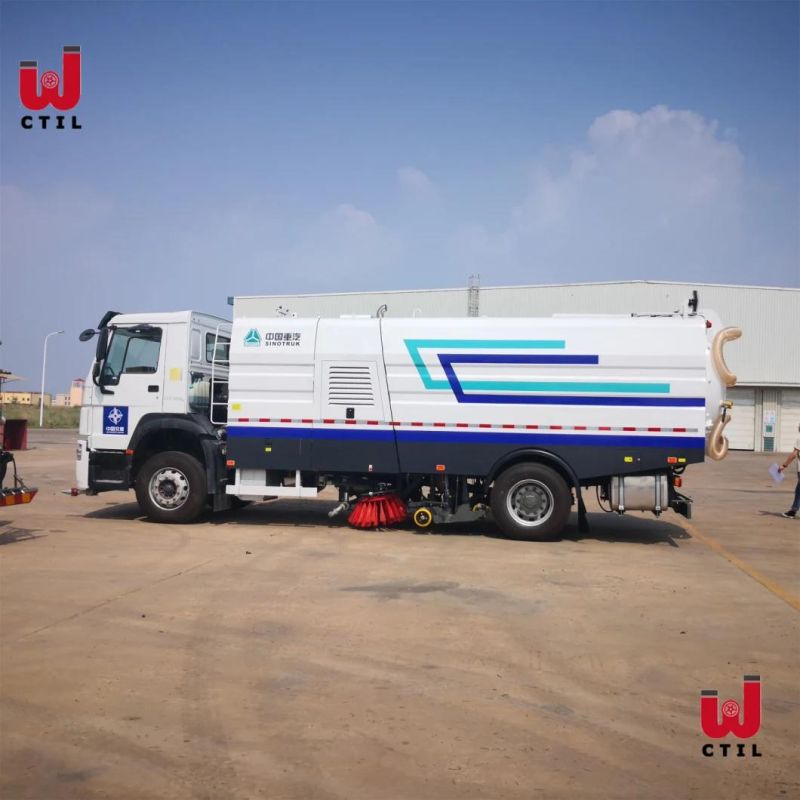 Road Sweeper Truck HOWO 12000L Tanker High Pressure Water Flushing Street Sweeping Truck