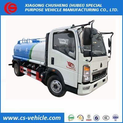 HOWO 4X2 Mini Water Tank Transport Truck 8000 Liter Sprinkling Water Tanker Truck Price