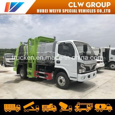 Side Loader Refuse Truck Dongfeng 4X2 120HP 6 Wheel 5m3 Small Hanging Bucket Garbage Truck