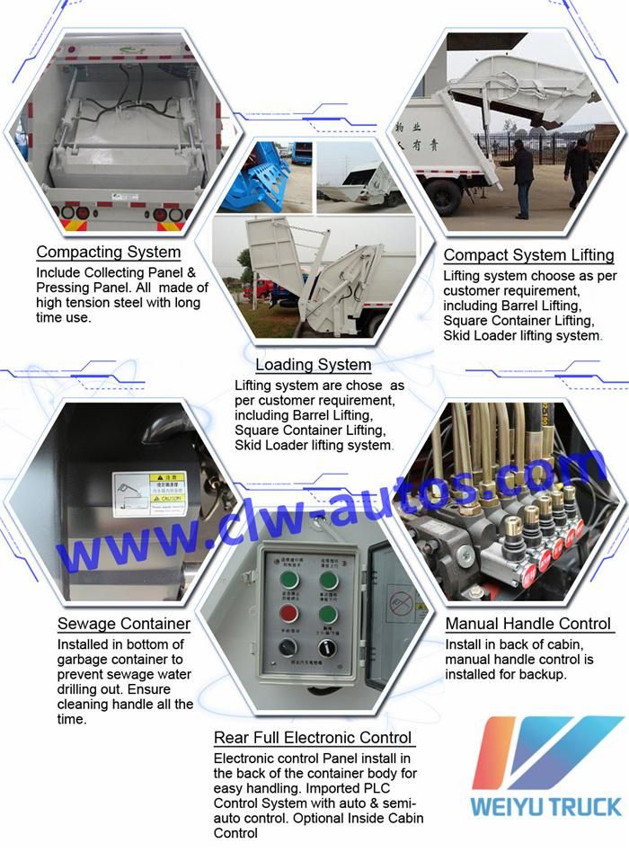 China Sanitation Cart Manufacturer Garbage Refuse Collector Compression Vehicle 4tons 5cbm Refuse Collection Truck