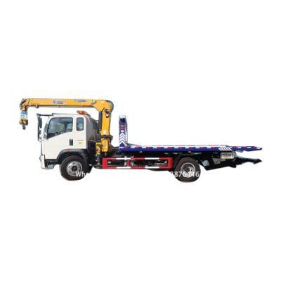 Chinese Factory Small Right Hand Drive Sinotruk HOWO 6 Wheel 4ton Self Loader Tow Truck with Crane