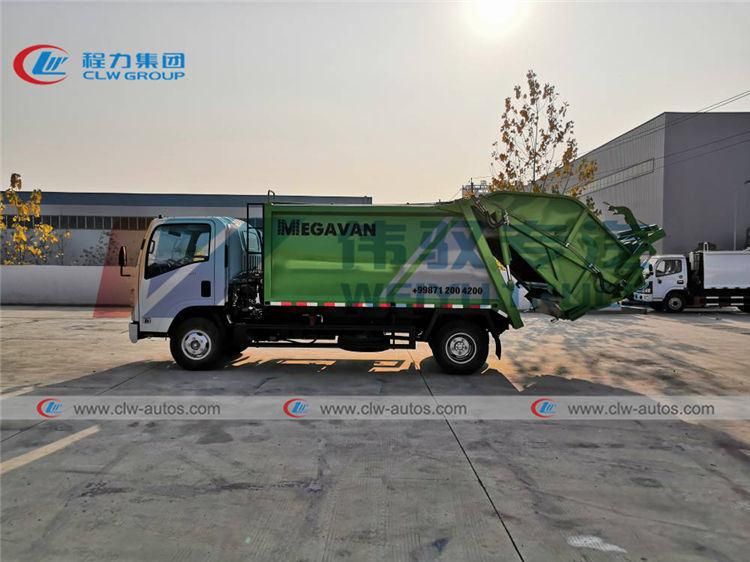 Isuzu 700p 8cbm Rear Loader Garbage Compactor Truck 4tons 5tons Compressed Garbage Truck