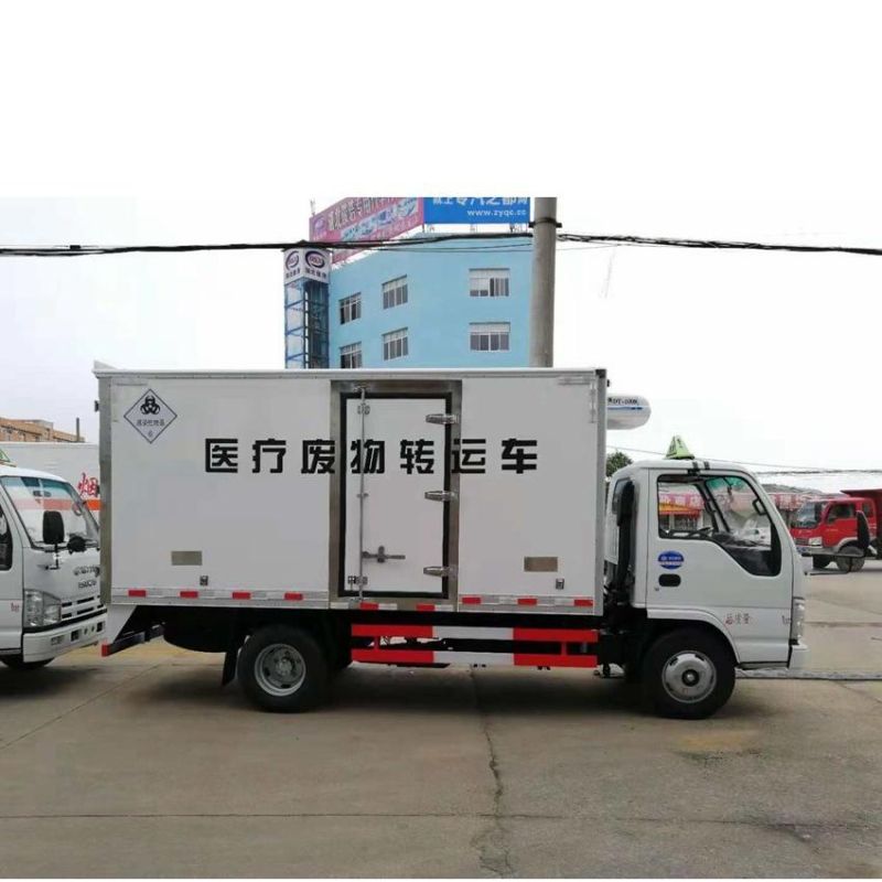 Isu-Zu Medical Waste Transfer Vehicle Hospital Clinical Waste Disposal Truck Medical Refuse Transfer Vehicle with Refrigeration Function