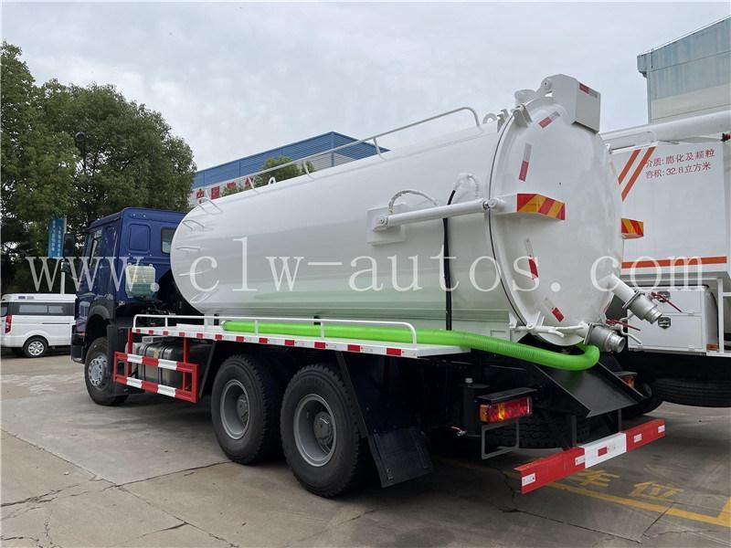 Sinotruk HOWO 6X4 371HP 15000liters Sewage Suction Truck Vacuum Sewer Suction Tanker Truck