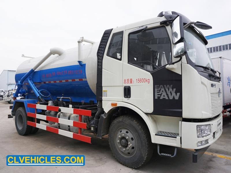 FAW 10cbm 6wheeler Fecal Sludge Sewer Cleaning Truck