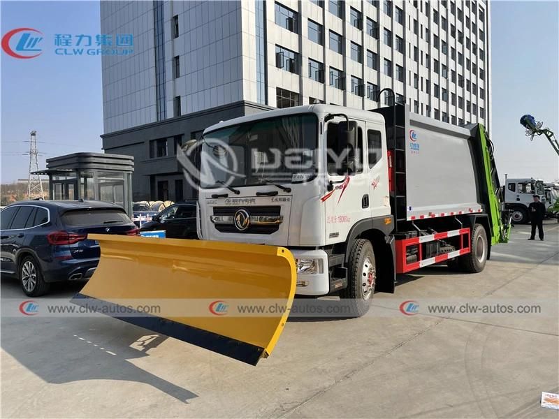 Dongfeng D9 Model 4X2 12cbm 12000liters Garbage Compactor Truck Waste Removal Truck with Snow Shovel