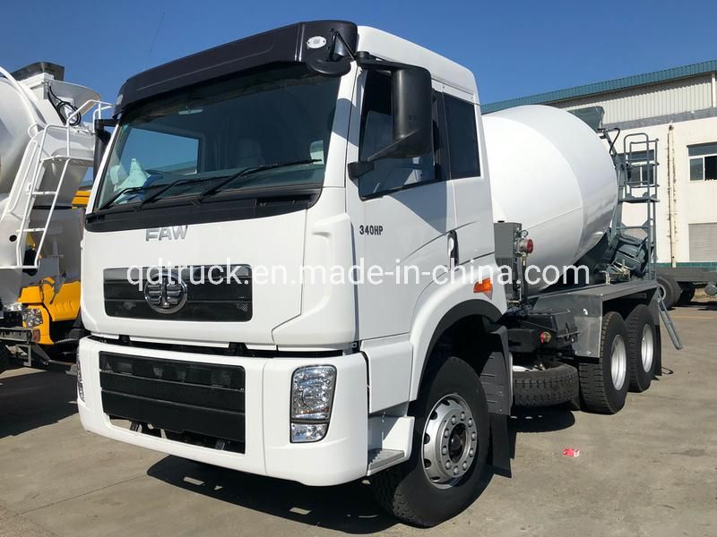 LHD 8~10m3 Low fuel consumption FAW concrete cement truck mixers for sale