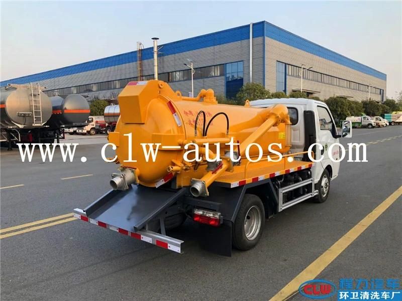 Dongfeng Tuyi 4X2 2000liters 2tons Mini Vacuum Sewer Suction Tank Truck Septic Tank Truck