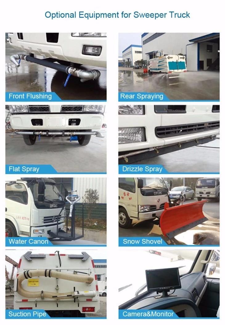 Major City Road High Pressure Front Washing 8000L Dongfeng 8ton Street Sweep Truck