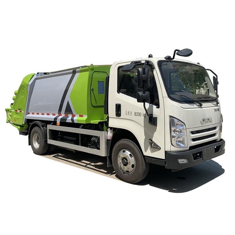 High Performance Compressed Garbage Truck, 8m3 Compression Garbage Truck with PLC or Can Operation System for Sales