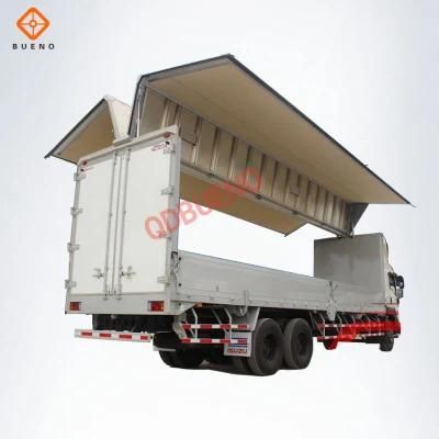 China Sinotruk HOWO Diesel 6 Wheel Wing Opening Van Cargo Body Truck