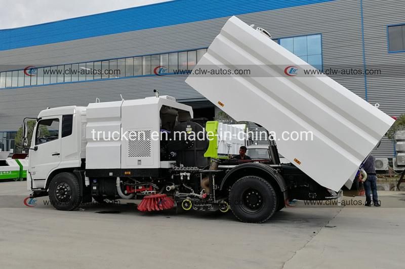 China Dongfeng 6-Wheel 190HP Vacuum Suction Street Cleaning Truck 8cbm Road Washing Sweeper Truck