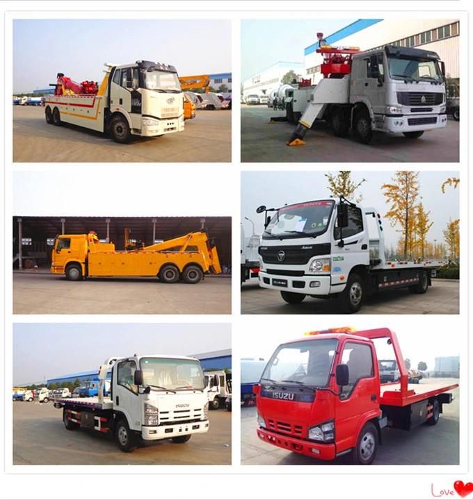 6 Wheel Isuzu Light Duty 5tons 8tons Hydraulic Car Carrier Flatbed Wrecker Road Recovery Tow Wrecker Truck with Winch