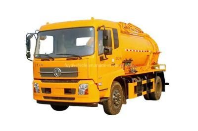 Dongfeng 180HP 210HP 10cbm Sewage Vacuum Truck 10000L Double Vacuum Pump Trucks on Sales