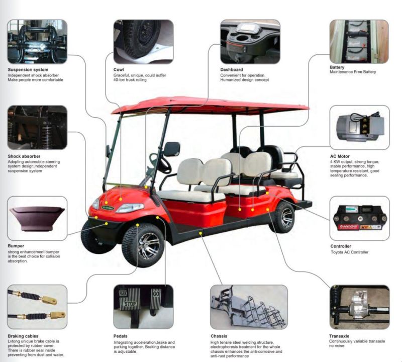 14 Person Sightseeing Bus Buggy/Golf Carts Sightseeing Car Wholesale 14 Person Electric Vehicle (Lt-S14)