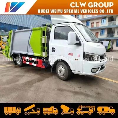 Dongfeng Tuyi 4X2 5000liters 5cbm 5m3 3tons 4tons Garbage Compactor Truck Rear Loading Compression Waste Removal Truck