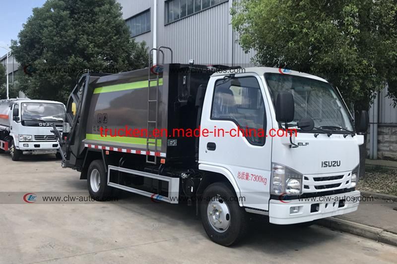 Japan Small 4X2 600p Garbage Compactor Truck 4 Ton 5cbm 5m3 Garbage Transport Truck Waste Collection Truck