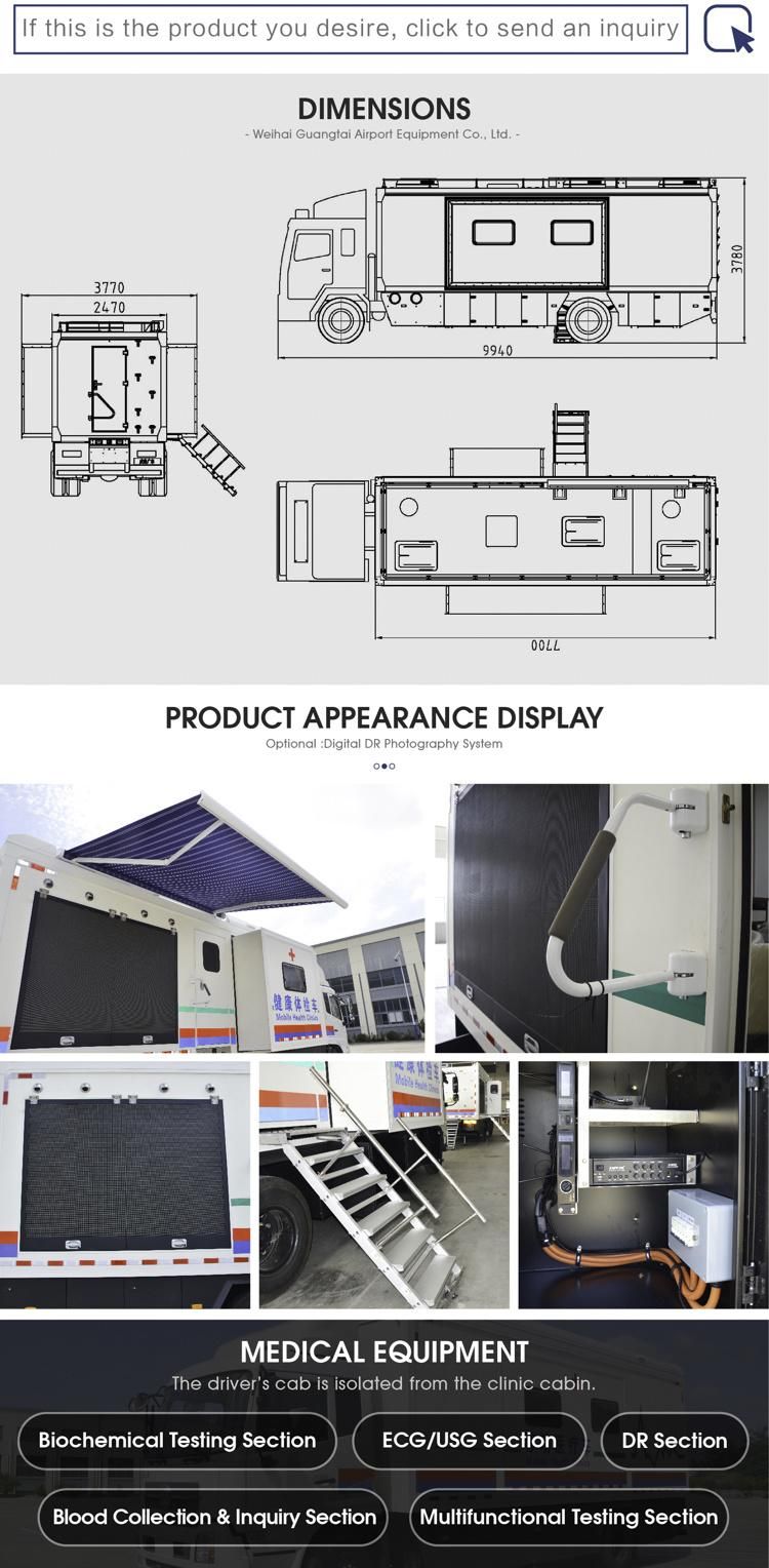 Multifunctional Physical Examination Hospital Car Movable Mobile Clinic