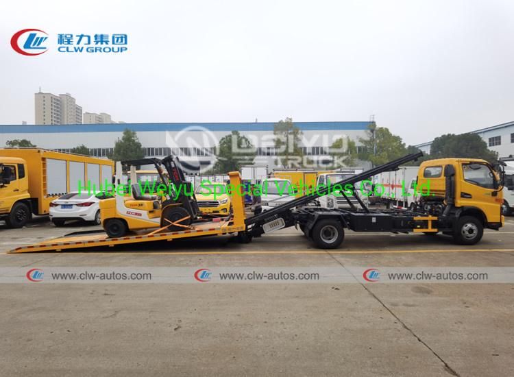 JAC 4t 5ton Towing Trucks Full Landing Bed Low Angle Car Carrier Road Rescue Recovery Flatbed Tow Truck for Chile