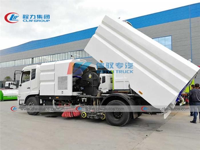 China Dongfeng High Pressure Road Sweeper with Cummins Deputy Engine Vacuum Road Sweeper Truck