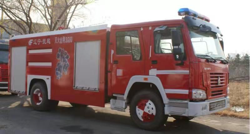 New Factory City Recuse Emergency Water Tender Red Fire Truck Foam Tanker Truck in Myanmar