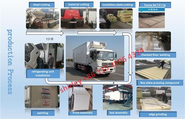 Right Hand Drive Sinotruk HOWO 4X2 4tons Vegetable Transport Cooling Van Box Truck 5tons Refrigerated Van Truck