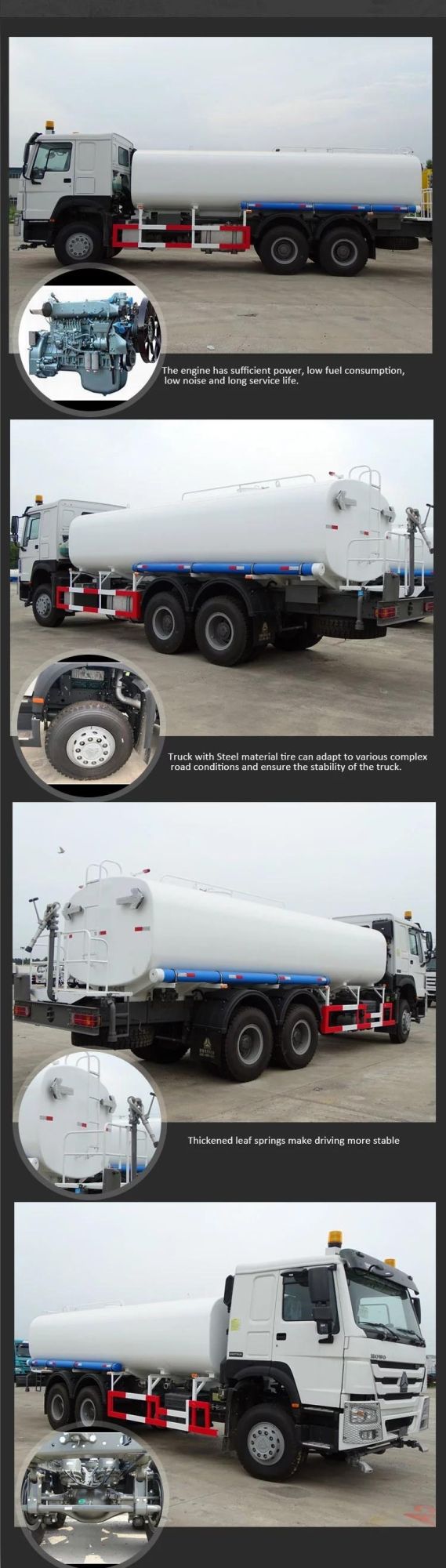 HOWO 25000L Water Tanker Truck 25 Cbm Water Spray Trucks
