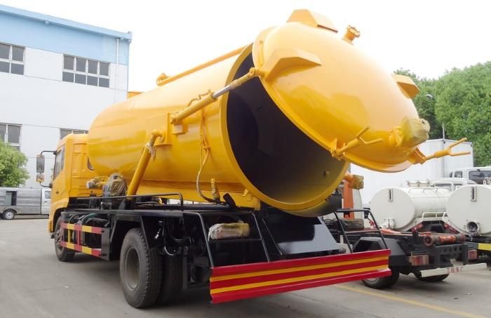 Dongfeng 2cbm Water Tank 2cbm Sewage Tank High Pressure Washing and Cleaning Vacuum Sewage Suction Tanker Truck