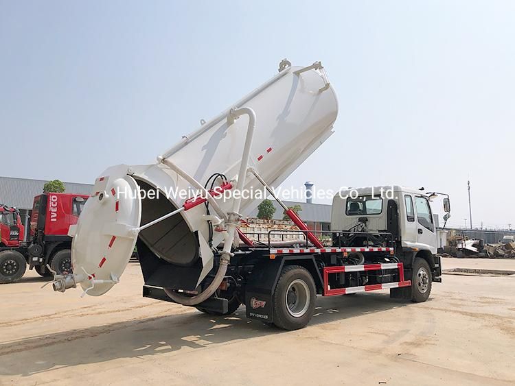 Factory Price 10000liters 10cubic Yards Tanker Capacity 4X2 6wheeler Isuz U Vacuum Sewage Suction Truck Vacuum Pump Vehicle for Sale