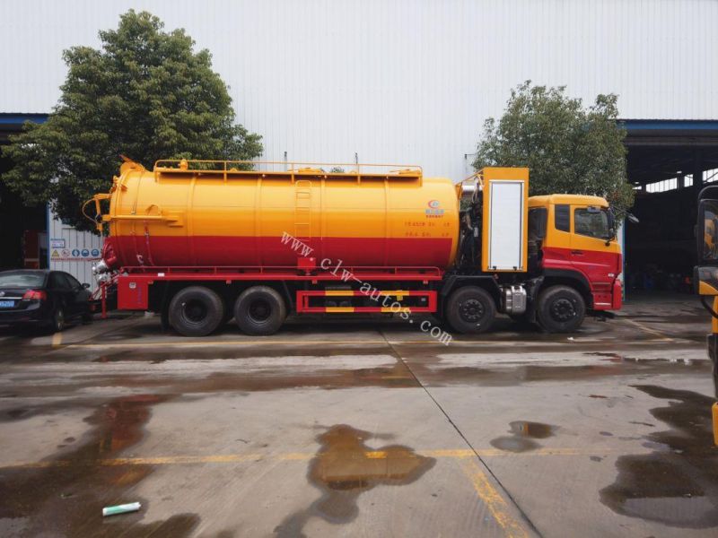 8X4 Dongfeng Kinland 25m3 Heavy Duty High Pressure 25000litres Sewage Suction Jetting Truck with High Pressure Hose for Sale