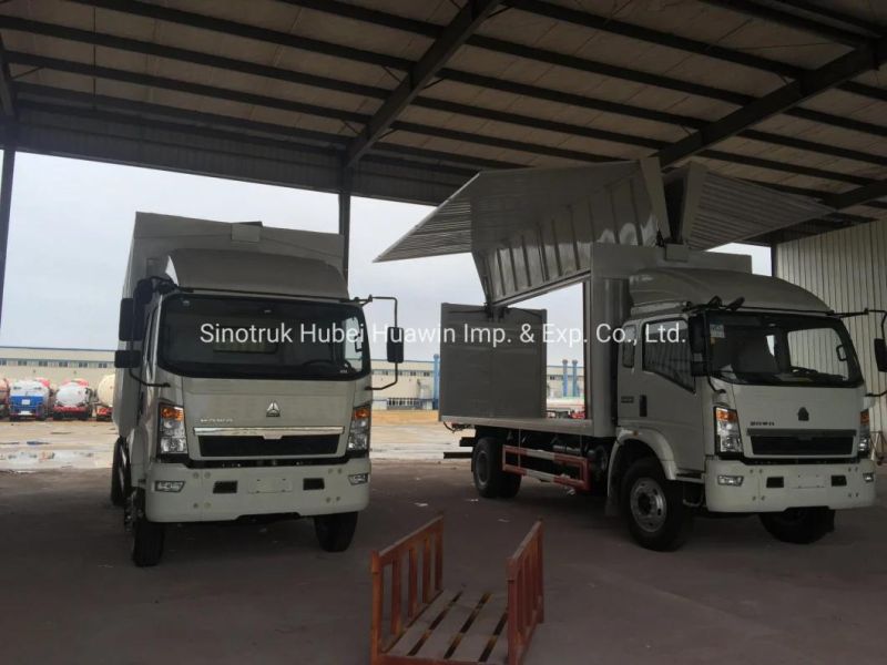 Sinotruk HOWO 4X2 Light Duty 6 Wheelers Wing Van Open Closed Van Truck 10 T Factory Direct Price