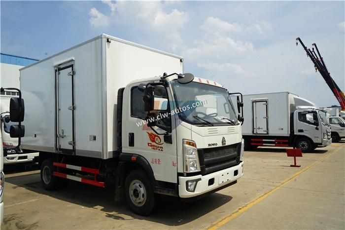 HOWO 2ton 3ton 4ton 5ton 6ton Refrigerated Freezer Lorry Van Truck Mini Refrigerator Van Cooling Box Truck for Meat Fish