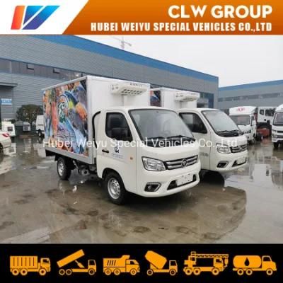 Good Price Foton Mini 1ton Petrol Seafood and Fish Delivery Refrigerator Van Truck