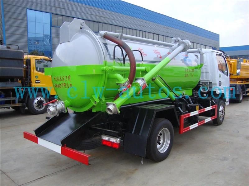 Dongfeng Furuica 4X2 3000liters Mini Vacuum Sewage Suction Tank Truck Sewer Suction Truck Septic Tank Truck