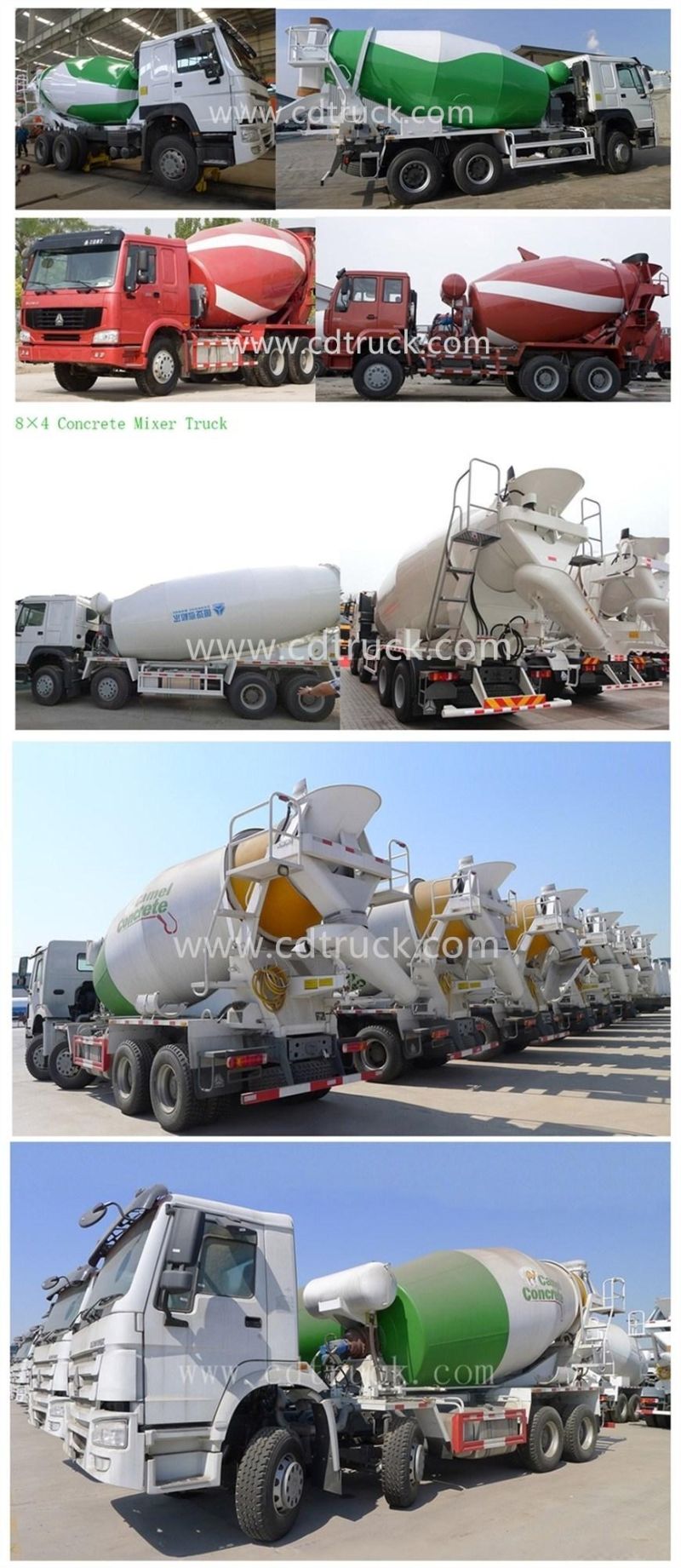 Used New Sinotruk HOWO 4X2 6X4 8cbm 10cbm 12cbm Concrete Cement Mixer Truck for Sale