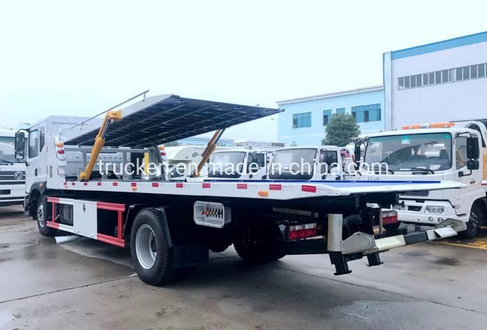 Fully Demountable Sliding 3 Cars Towing Rollback 10ton Dongfeng Double Tilt Tray Flatbed Wrecker Tow Truck
