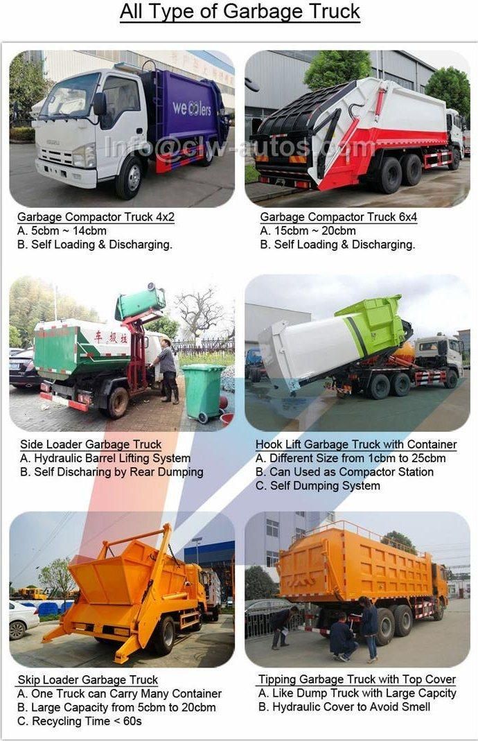 Sinotruk 4X2 10 Tons Hydralic Garbage Truck Used Hook Lift Garbage Dump Waste Collection Truck