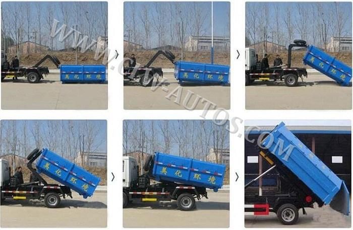 3cbm Mini Dongfeng Swing Arm Garbage Container Truck