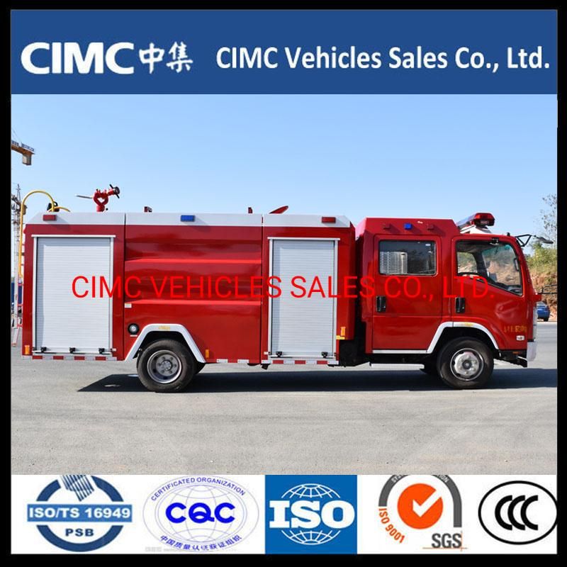 China Isuzu 600p Elf 4kh1 Npr 4000L Water Tank Fire Truck Price