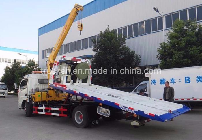 Broken Car Vehicle Rescue New Wreckers Tow Tank Under Lift Sany Palfinger Crane Wreckers Flatbed Truck