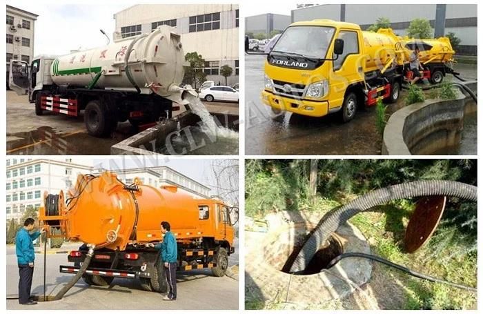 9000 Liters City Sanitation Sewage Vacuum Suction High Pressure Jetting Truck