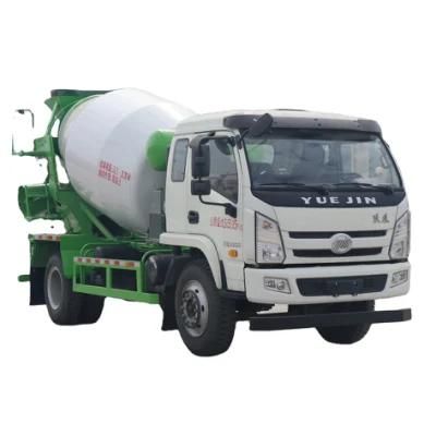 Mini Yuejin Truck Mounted Cement Concrete Mixer Truck 4-6cbm