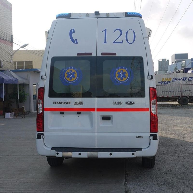 Transit V348 Monitoring Ambulance Euro 5 Short Axis Standard Roof Version White+Red Yuzhou Brand 140km/H 2933 for Sale