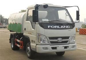0.8ton Payload Foton Forland Euro 3 Hook Arm Lifting Type Garbage Truck