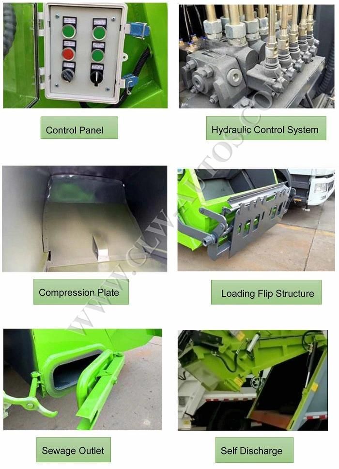 Dongfeng Brand 6cbm Compressed Garbage Truck Waste Treatment Truck