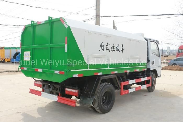 Hot Sale Dongfeng 5cbm/5000liters Hydraulic Self-Loading Discharging Sealed Compressing/Compactor Garbage Truck