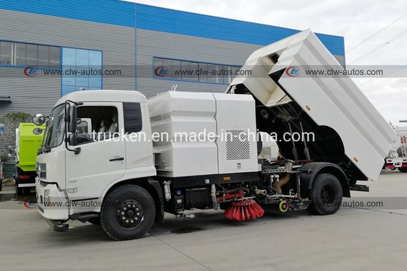 China Dongfeng 6-Wheel 190HP Vacuum Suction Street Cleaning Truck 8cbm Road Washing Sweeper Truck