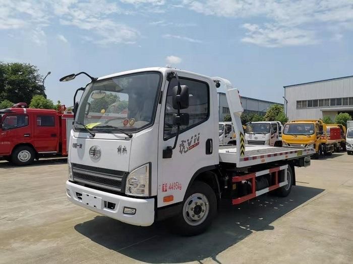 FAW Jiefang Full Landed Tilt Tray Flatbed Road Recovery Car Rescue Saving Wrecker Towing Truck